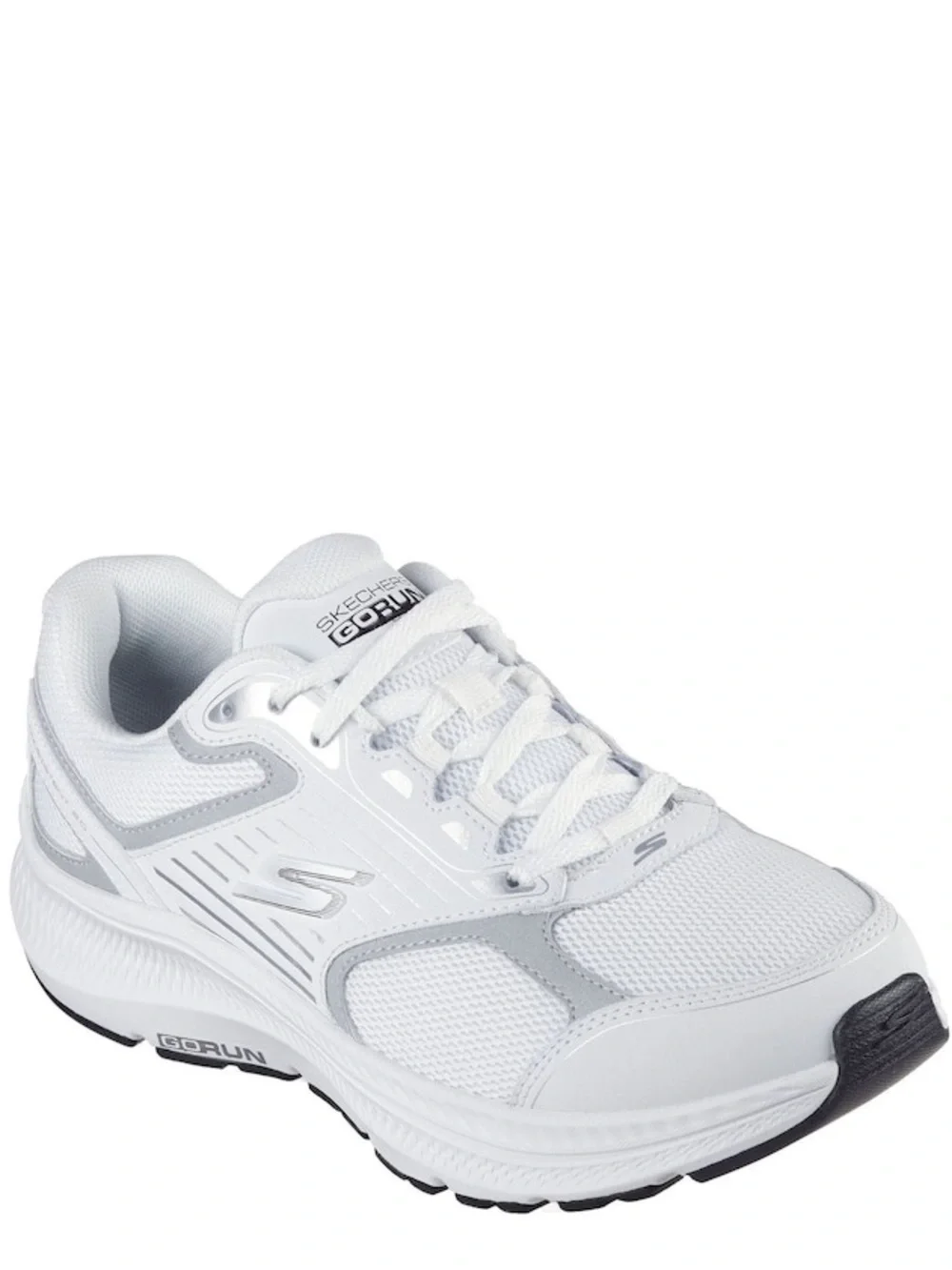 Skechers Go Run Consistent 2.0 Athletic Womens Sneakers White Silver US 10 WIDE